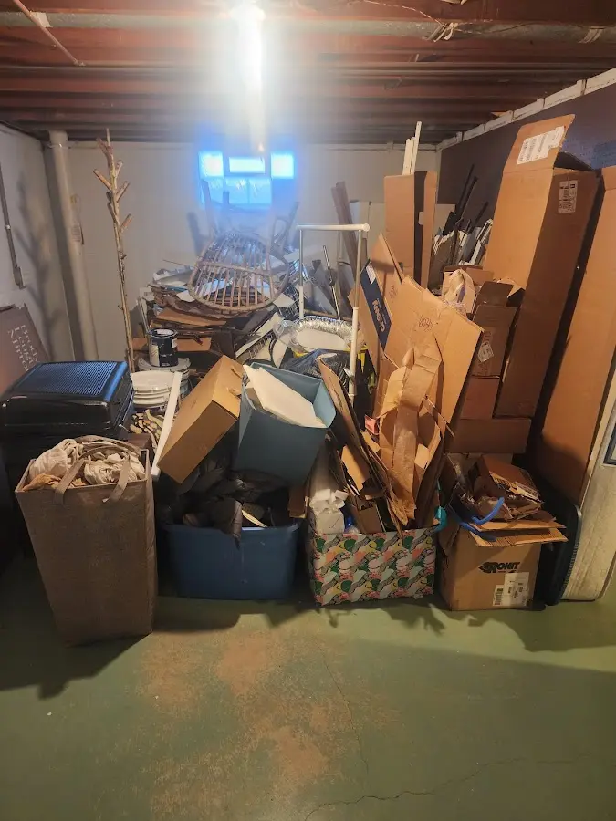 Roll-off dumpster container at job site for 8 Yard Dumpster Rental in Hilliard